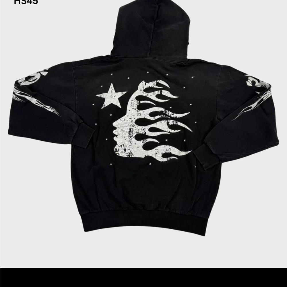 Men's Black Graphic Hoodie Sweater